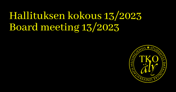 Hallituksen kokous 13/2023 // Board meeting 13/2023